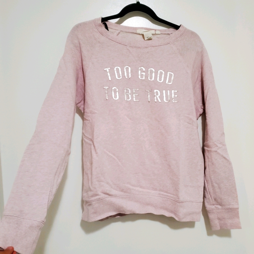 H&M light pink sweatshirt